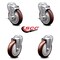 Service Caster 5 Inch Maroon Polyurethane Wheel Swivel Bolt Hole Caster Set with 2 Brake SCC SCC-BH20S514-PPUB-MRN-TLB-2-S-2 - alternate 1
